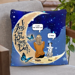 Personalized Memorial Pet Ornament - Up to 4 Pets - Best Gift For Dog/Cat Lover - I Love You To The Moon & Back