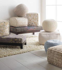 Netcong Tan Jute Pouf - Clearance