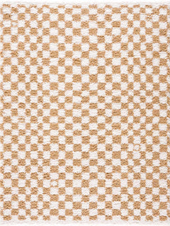 Kieu Mustard & Ivory Checkered Area Rug
