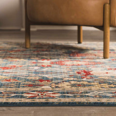 Neola Navy Blue Damask Area Rug
