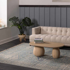 Byers Handmade Cotton-blend Aqua Rug