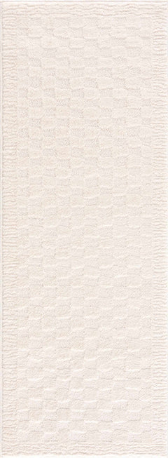 Leryn Ivory Checkered Area Rug