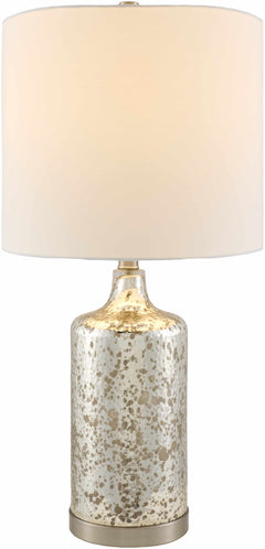 Lentner Ribbed White Ceramic Table Lamp
