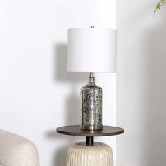 Lentner Ribbed White Ceramic Table Lamp