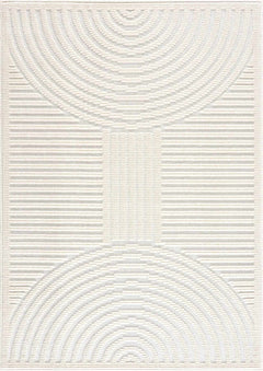 Deron White Washable 3D Rug