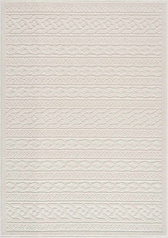 Fadey White 3D Washable Rug