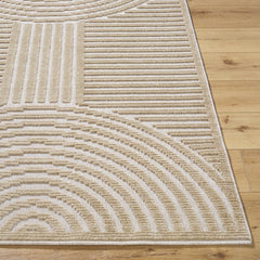 Deron Beige Washable Area Rug