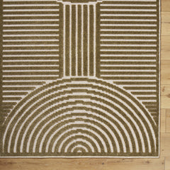 Deron Khaki Washable Area Rug