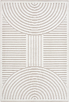 Deron Ivory 3D Rainbow Washable Rug