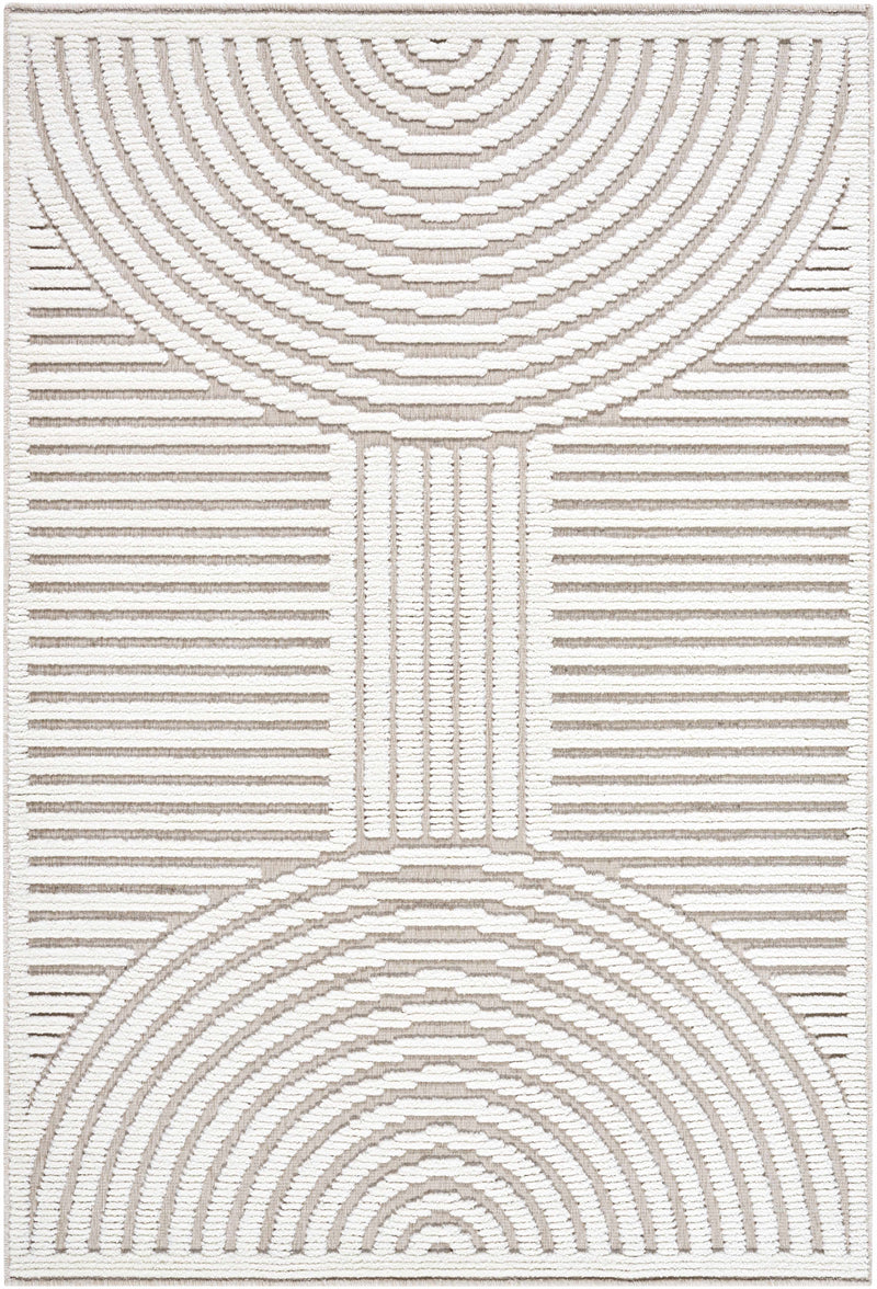 Deron Ivory 3D Rainbow Washable Rug