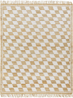 Tiria Diamond Checkered Jute Tasseled Rug