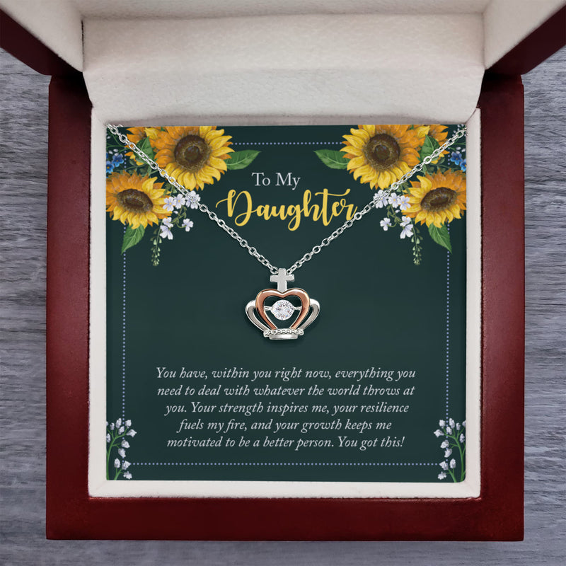 To My Daughter - Crown Pendant Necklace
