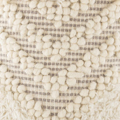 Bordon Ivory Textured Pom-Pom Stool - Clearance