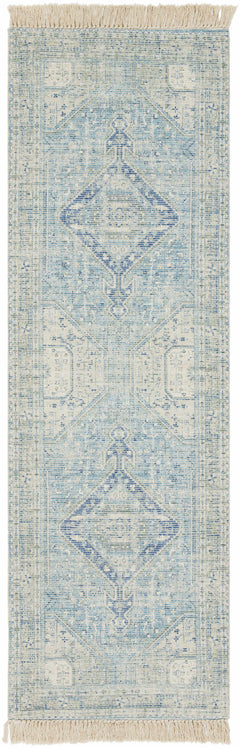 Byers Handmade Cotton-blend Aqua Rug