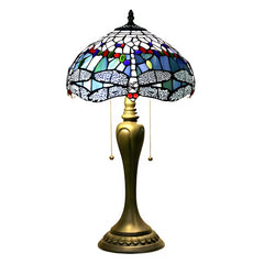 Colorful Dragonfly Tiffany-Inspired Lamp