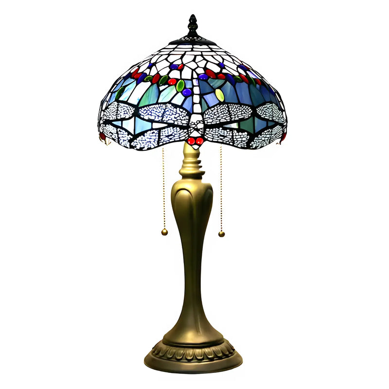 Colorful Dragonfly Tiffany-Inspired Lamp