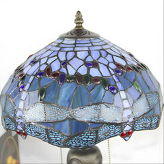 Colorful Dragonfly Tiffany-Inspired Lamp