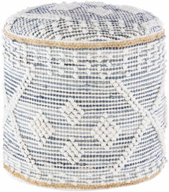 Coombabah Blue and White Cylinder Pouf