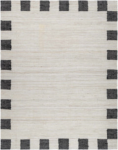 Rocio Dotted Bordered White Jute Carpet