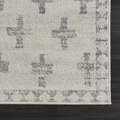 Tigris Swiss Cross Ivory&Gray Area Rug - Clearance