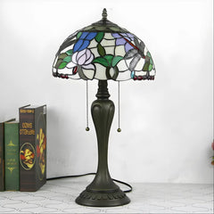 European Tiffany-Inspired Lamp with Dragonfly Design