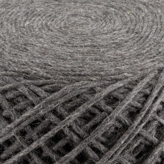 Moapa Charcoal Wool Pouf