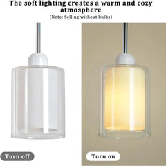 Modern Glass Pendant Light with Chrome Nickel Finish for Kitchen Island