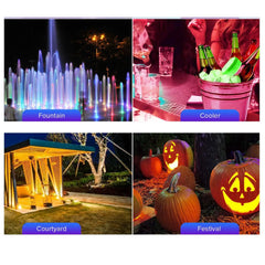 Outdoor LED Lights Waterproof RGB Pool Lamp with 20-Hour Runtime