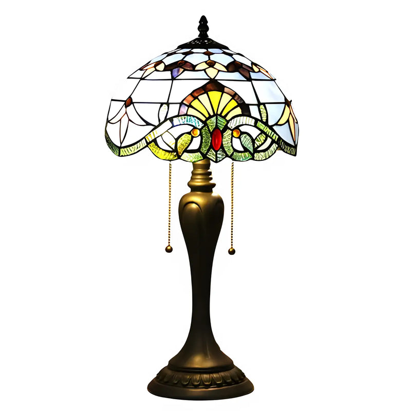 Purple Tiffany-Style Lamp in Baroque Glass Style