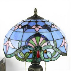 Purple Tiffany-Style Lamp in Baroque Glass Style