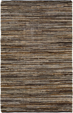 Hand Woven Leather Rag Rug