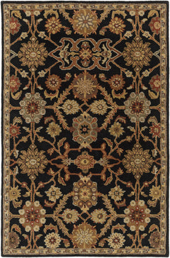 Salix Hand Tufted Black Wool Rug