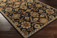 Salix Hand Tufted Black Wool Rug