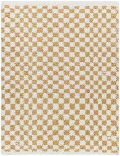 Kieu Mustard & Ivory Checkered Area Rug