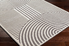 Deron Gray Rainbow Washable Rug