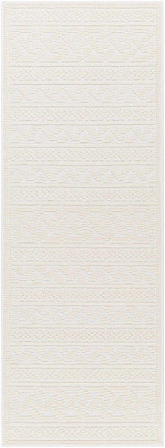Fadey White 3D Washable Rug