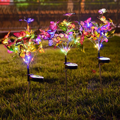 Solar LED Light for Outdoor Garden & Courtyard with Butterfly Design