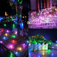 String Lights Solar Fairy 200 LED 66ft Waterproof Copper Wire