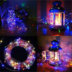 String Lights Solar Fairy 200 LED 66ft Waterproof Copper Wire