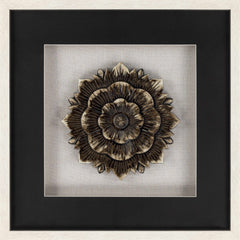 Tanza Black Textured Floral Wall Art - Clearance