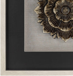 Tanza Black Textured Floral Wall Art - Clearance