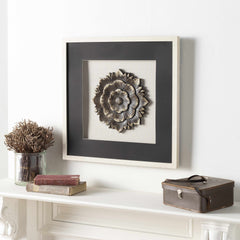Tanza Black Textured Floral Wall Art - Clearance