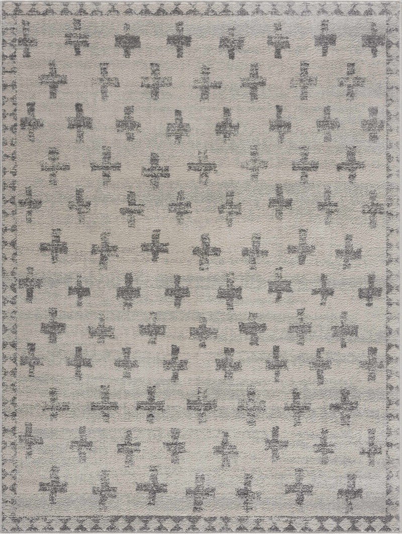 Tigris Swiss Cross Ivory&Gray Area Rug - Clearance