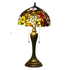 Tiffany-Inspired Lamp with Vintage Grape Glasswork