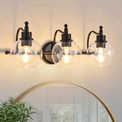 Wall Lights Bedroom Vanity with Glass Shades and E26 Socket
