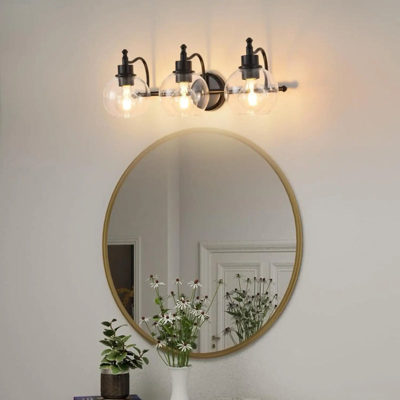 Wall Lights Bedroom Vanity with Glass Shades and E26 Socket